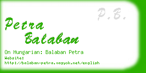 petra balaban business card